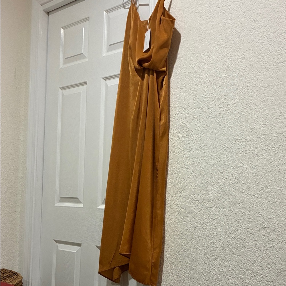 Lucy Paris Tan High Low Dress